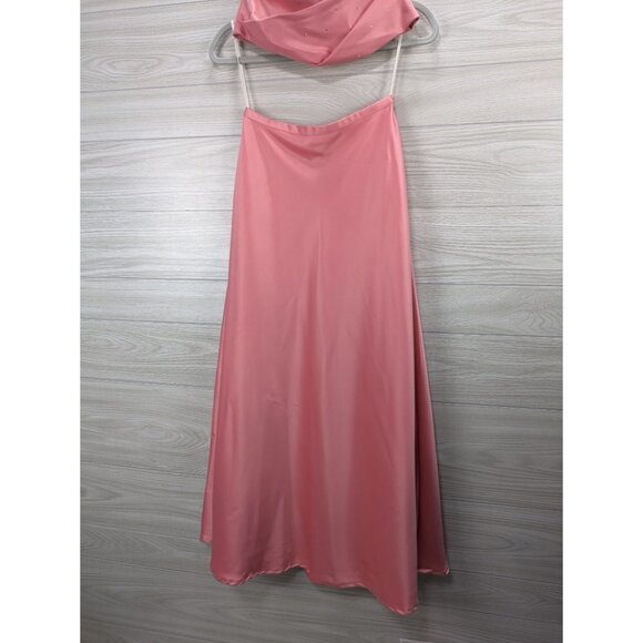 Peach Two-Piece Corset Formal Dress Set - Picture 4 of 9